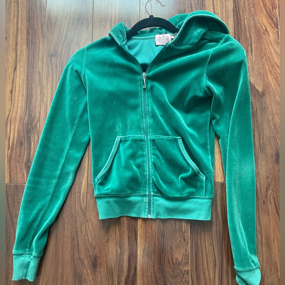 Juicy Couture Sea Green Zip Sweater